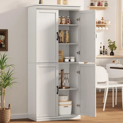 Pantry Cabinet,70" Tall Kitchen Pantry Cabinets With 2 Doors And 3 Adjustable Shelves, Freestanding Cupboard, Modern Storage Cabinet 12 Pantry Cabinet,70" Tall Kitchen Pantry Cabinets With 2 Doors And 3 Adjustable Shelves, Freestanding Cupboard, Modern Storage Cabinet - Image 10