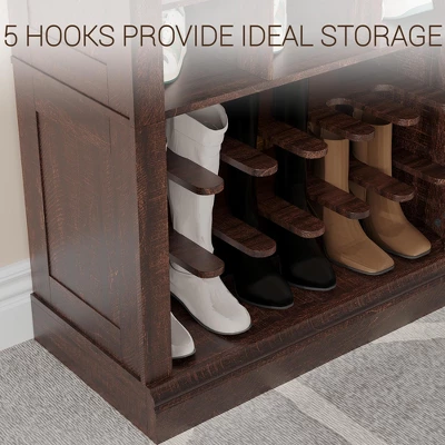 10-Tier Shoe Storage Cabinet, Tall Wooden Shoe Rack With 27 Cubbies, Freestanding Shoe Organizer 7 10-Tier Shoe Storage Cabinet, Tall Wooden Shoe Rack With 27 Cubbies, Freestanding Shoe Organizer - Image 5