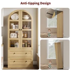 72" Tall Arched Kitchen Pantry Cabinet, Farmhouse Pantry Storage Cabinet With 2 Drawers & Glass Door, Freestanding Versatile Pantry Cabinets 23 72" Tall Arched Kitchen Pantry Cabinet, Farmhouse Pantry Storage Cabinet With 2 Drawers & Glass Door, Freestanding Versatile Pantry Cabinets -House Beautiful GUEST 407a773a c452 468d a53b fde4ff73d17d 1