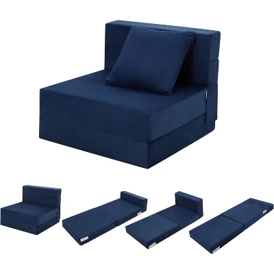 Folding Sofa Mattress, Convertible Sofa Bed With Pillow, Foldable Memory Foam Sleeper Chair For Living Room, Linen Fabric Futon Floor Couch Guest Bed 9 Folding Sofa Mattress, Convertible Sofa Bed With Pillow, Foldable Memory Foam Sleeper Chair For Living Room, Linen Fabric Futon Floor Couch Guest Bed - Image 7