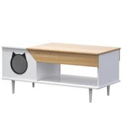 45'' Cat Coffee Table Hidden Litter Box Enclosure Furniture For Kitty Cats, Living Room Cat Furniture With Storage Drawer And Condo Kitty Box 15 45'' Cat Coffee Table Hidden Litter Box Enclosure Furniture For Kitty Cats, Living Room Cat Furniture With Storage Drawer And Condo Kitty Box -House Beautiful GUEST 43504a43 e831 47ea ad61 9a850c3ffd55