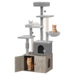 All-in-One Cat Tree W/Litter Box Enclosure - Modern Cat Tower W/Scratching Posts, Hammock, Condo & Hidden Storage -House Beautiful GUEST 4391c9ba dd60 4896 9456 4da1e2167c35