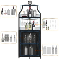 Corner Wine Bar Rack Cabinet With Detachable Wine Rack, Bar Cabinet With Glass Holder 21 Corner Wine Bar Rack Cabinet With Detachable Wine Rack, Bar Cabinet With Glass Holder -House Beautiful GUEST 442ab281 87e4 46a2 86da 298246b53765