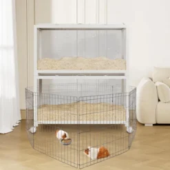 Large Hamster Cage With Acrylic Sides, Metal Guinea Pig Cages, Universal Wheels+Chew-Proof Dual Door -House Beautiful GUEST 444900fd 0097 4f76 9fb7 d20f1087b2e1