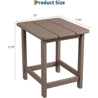 Outdoor HDPE Square Side Table - Adirondack Style Patio End Table For Pool, Beach - Weather Resistant & Easy Setup 11 Outdoor HDPE Square Side Table - Adirondack Style Patio End Table For Pool, Beach - Weather Resistant & Easy Setup - Image 9