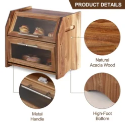 Double Layer Bread Box – Acacia Wood Bread Bin With Clear Acrylic Door & Air Vents, Rustic Countertop Bread 11 Double Layer Bread Box – Acacia Wood Bread Bin With Clear Acrylic Door & Air Vents, Rustic Countertop Bread -House Beautiful GUEST 449218c5 8249 4bb8 8686 99595f047804