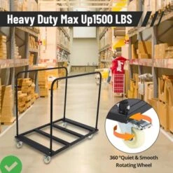 Folding Table Cart 1500 LBS Heavy Duty Table Trolley Wfor Garage, Home, Warehouse