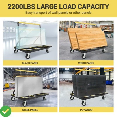 Foldable Dolly 2200 Lbs Capacity With Rubber Swivel Casters Folding Drywall Panel Cart Heavy Duty 7 Foldable Dolly 2200 Lbs Capacity With Rubber Swivel Casters Folding Drywall Panel Cart Heavy Duty - Image 5
