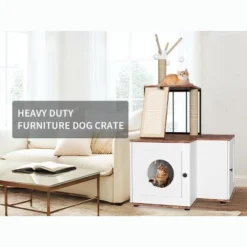 Modern 2-in-1 Cat Tree And Litter Box Enclosure With Odor-Resistant Surfaces, Multi-Level Tower, Durable Climbing Posts, Removable Pompom Sticks 12 Modern 2-in-1 Cat Tree And Litter Box Enclosure With Odor-Resistant Surfaces, Multi-Level Tower, Durable Climbing Posts, Removable Pompom Sticks -House Beautiful GUEST 46aa5e66 b04e 4e24 9891 4412a235d4d3