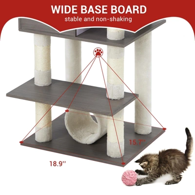 Cat Tree With Toy, Cat Tower Condo For Indoor Cats Features Scratching Post 8 Cat Tree With Toy, Cat Tower Condo For Indoor Cats Features Scratching Post - Image 6