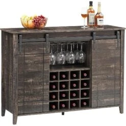 Jojoka Farmhouse Bar Cabinet With Barn Door Cabinet With Rack And Glass Rack, Buffet Cabinet With Storage For Dining Room(Rustic Oak) 17 Jojoka Farmhouse Bar Cabinet With Barn Door Cabinet With Rack And Glass Rack, Buffet Cabinet With Storage For Dining Room(Rustic Oak) -House Beautiful GUEST 4727a023 a5b0 4407 bf05 65c9762c2df7