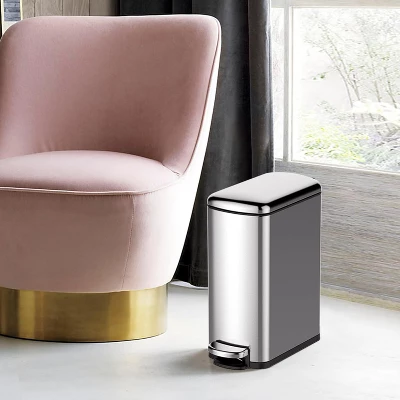 Kitchen Trash Can Set Of 2 – 50 Liter (13 Gallon) Large Kitchen Bin & 8 Liter (2 Gallon) Small Bathroom Can, Stainless Steel Step-On Trash Cans 7 Kitchen Trash Can Set Of 2 – 50 Liter (13 Gallon) Large Kitchen Bin & 8 Liter (2 Gallon) Small Bathroom Can, Stainless Steel Step-On Trash Cans - Image 5