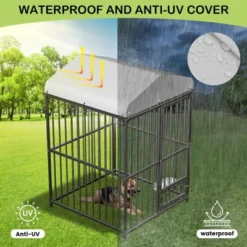 Large Outdoor Dog Kennel, Metal Dog Cage With Waterproof Roof, Rotating Feeding Bowl And Lock, For All Dog Breeds For Backyard 15 Large Outdoor Dog Kennel, Metal Dog Cage With Waterproof Roof, Rotating Feeding Bowl And Lock, For All Dog Breeds For Backyard -House Beautiful GUEST 47683439 8c40 4cb1 9056 41cd2de8e9c9