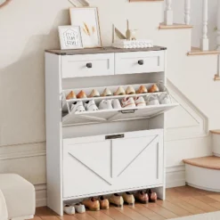 Jojoka 42.3" Tall Farmhouse Shoe Rack, Freestanding Shoe Storage Cabinet, Wooden Shoe Organizer With 2 Flip Drawers And 2 Storage Drawers 7 Jojoka 42.3" Tall Farmhouse Shoe Rack, Freestanding Shoe Storage Cabinet, Wooden Shoe Organizer With 2 Flip Drawers And 2 Storage Drawers -House Beautiful GUEST 481b244b 08c3 4cdf b1d9 f36695d910a9