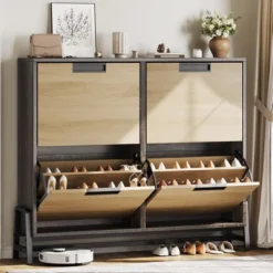 Shoe Cabinet Storage For Entryway, Narrow Shoe Organizers With 4 Flip Drawers, Freestanding With Metal Legs, Large Shoe Rack With Adjustable Shelves 21 Shoe Cabinet Storage For Entryway, Narrow Shoe Organizers With 4 Flip Drawers, Freestanding With Metal Legs, Large Shoe Rack With Adjustable Shelves -House Beautiful GUEST 4850a601 4056 4a19 97c2 cac000f3935d