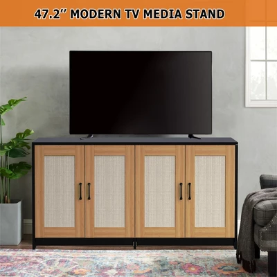 Double Room Litter Box Enclosure For 2 Cats, 47.2" Large Wood Hidden Litter Box Furniture For 2 Boxes With Sisal Doors And Sliding Drawers 7 Double Room Litter Box Enclosure For 2 Cats, 47.2" Large Wood Hidden Litter Box Furniture For 2 Boxes With Sisal Doors And Sliding Drawers - Image 5