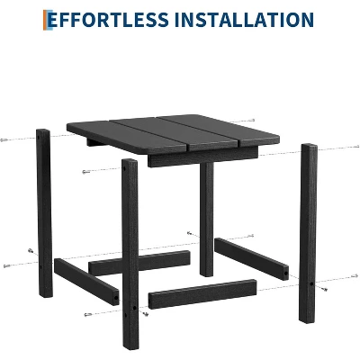 Outdoor HDPE Square Side Table - Adirondack Style Patio End Table For Pool, Beach - Weather Resistant & Easy Setup 4 Outdoor HDPE Square Side Table - Adirondack Style Patio End Table For Pool, Beach - Weather Resistant & Easy Setup - Image 2