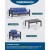 4-Piece Outdoor Patio Sofa Set With Aluminum Frame, Removable Cushions And Coffee Table For Backyard And Porch