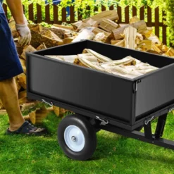 500lb Dump Cart 11.4 Cu Ft Steel Tow Trailer Removable Sides For ATV Lawn Tractor Mower Black -House Beautiful GUEST 4daeaf4b 23bf 49d8 97de 9d070409be8e