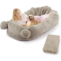 Human Size Dog Bed With Blanket, 2 Side Storage Pockets And Portable Handle, Removable Cover 19 Human Size Dog Bed With Blanket, 2 Side Storage Pockets And Portable Handle, Removable Cover -House Beautiful GUEST 4e83ae10 a9b7 4d30 9724 01edf555c5a4