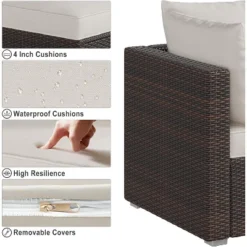 Rattan Patio Sectional Sofa Set 8 Pieces Outdoor Wicker Furniture Couch Patio Storage Table Coffee Table Backyard Furniture Conversation SetGray Sofa -House Beautiful GUEST 4f9bbd6c 724e 4ce3 a9e4 10aea3d2360e