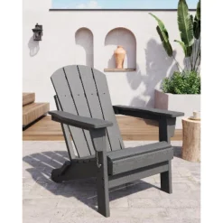 35' Adirondack Chair, Wooden Textured With Cup Holder, Heavy All-Weather HDPE 24 35' Adirondack Chair, Wooden Textured With Cup Holder, Heavy All-Weather HDPE -House Beautiful GUEST 50aee964 a544 4db9 a5bd cf975096a395
