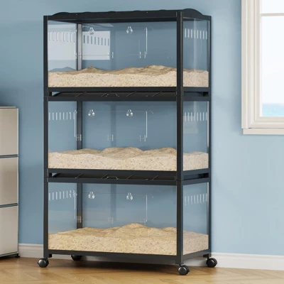 38" Metal Large Rat Cage Stackable With Top Access,Ventilated Pet Mouse Cages With Front Door,Portable Hamster House For Rats, Guinea Pigs 8 38" Metal Large Rat Cage Stackable With Top Access,Ventilated Pet Mouse Cages With Front Door,Portable Hamster House For Rats, Guinea Pigs - Image 6