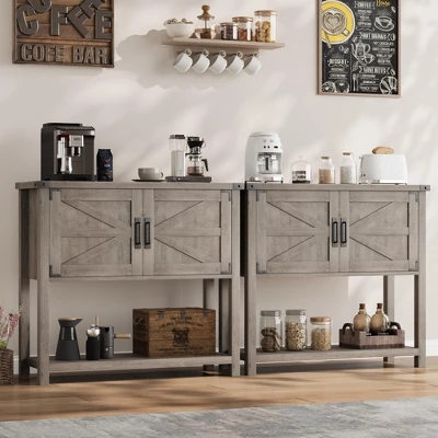 Farmhouse Entryway Table With 2-Door, Console Table With Storage Shelf, Sofa Tables Buffet Sideboard 9 Farmhouse Entryway Table With 2-Door, Console Table With Storage Shelf, Sofa Tables Buffet Sideboard - Image 7