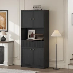 Kitchen Pantry Cabinet, 70" Tall Pantry Storage Cabinet With Countertop, Fluted Tall Cabinets With Doors And Drawer, Freestanding Cupboard 20 Kitchen Pantry Cabinet, 70" Tall Pantry Storage Cabinet With Countertop, Fluted Tall Cabinets With Doors And Drawer, Freestanding Cupboard -House Beautiful GUEST 5173faaf cb94 442a a69b 369e20914360