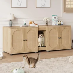 Cat Litter Box Enclosure 55.1" Double Litter Box Furniture Large Cat Box Enclosure Kitty Litter Box 18 Cat Litter Box Enclosure 55.1" Double Litter Box Furniture Large Cat Box Enclosure Kitty Litter Box -House Beautiful GUEST 51b47258 cb30 4a53 96d4 2314165b0305