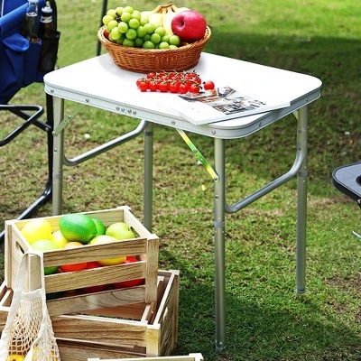 Small Folding Table, Adjustable Height Aluminum Frame Foldable Camping Table With Carrying Handle 9 Small Folding Table, Adjustable Height Aluminum Frame Foldable Camping Table With Carrying Handle - Image 7