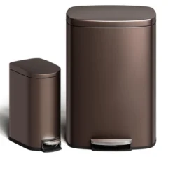 13 Gal (50L) And 2.6 Gal (10L) Stainless Steel Trash Can Combo Set, Rustproof Garbage Can With Lid For Kitchen And Bathroom, Step-on Trash Bin 23 13 Gal (50L) And 2.6 Gal (10L) Stainless Steel Trash Can Combo Set, Rustproof Garbage Can With Lid For Kitchen And Bathroom, Step-on Trash Bin -House Beautiful GUEST 5305f2eb 045f 404f a637 402d899a8090