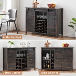 Jojoka Farmhouse Bar Cabinet With Barn Door Cabinet With Rack And Glass Rack, Buffet Cabinet With Storage For Dining Room(Rustic Oak) 12 Jojoka Farmhouse Bar Cabinet With Barn Door Cabinet With Rack And Glass Rack, Buffet Cabinet With Storage For Dining Room(Rustic Oak) -House Beautiful GUEST 538d4be5 03e7 48d3 98d5 06cdfc91f325