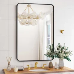Jojoka Black Metal Framed Bathroom Mirror For Wall - 24X36 Inch Rounded Rectangle Matte Vanity Bathroom Mirror Farmhouse 15 Jojoka Black Metal Framed Bathroom Mirror For Wall - 24X36 Inch Rounded Rectangle Matte Vanity Bathroom Mirror Farmhouse -House Beautiful GUEST 54c87ff9 05c5 4284 948d 52f9015d128d