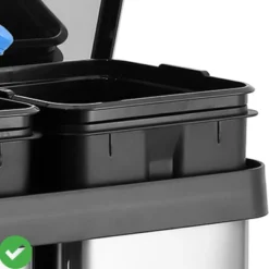 16 Gallon Dual Trash Can 30L+30L Stainless Steel Soft Close Dual Garbage & Recycle Bin -House Beautiful GUEST 554327df 84d7 44fd 84f0 162f2aead481