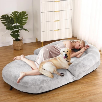Human Giant Dog Bed For Adults, Foldable Lazy Sofa Pet Bed, Washable Corduroy Nap Pet Sofa For Men Women & Pets, Faux Fur Cover 12 Human Giant Dog Bed For Adults, Foldable Lazy Sofa Pet Bed, Washable Corduroy Nap Pet Sofa For Men Women & Pets, Faux Fur Cover - Image 10