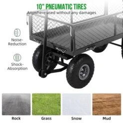 Steel Garden Cart, 440 Lbs Heavy Duty Utility Wagon Cart With Wheels, Removable Liner, Pullable Mesh Yard Cart 12 Steel Garden Cart, 440 Lbs Heavy Duty Utility Wagon Cart With Wheels, Removable Liner, Pullable Mesh Yard Cart -House Beautiful GUEST 5695ace6 d29a 40a7 ab58 cb2f0b9e666c 1
