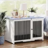 39.5in Portable Foldable Dog Kennel Crate Furniture End Table,Indoor Cage With Tray And Iron Door-Frame For Large/Medium Dog 2 39.5in Portable Foldable Dog Kennel Crate Furniture End Table,Indoor Cage With Tray And Iron Door-Frame For Large/Medium Dog -House Beautiful GUEST 56980fa5 bbfc 4485 86e1 982b50254eee
