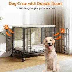 Dog Crate Furniture For Medium Dogs, 32.5" L X 21.9" W X 25.2" H Indoor Kennel With Double Doors, Wheels & Removable Tray 14 Dog Crate Furniture For Medium Dogs, 32.5" L X 21.9" W X 25.2" H Indoor Kennel With Double Doors, Wheels & Removable Tray -House Beautiful GUEST 56b22723 5aa7 48e1 84bf a2b1c13d99ea