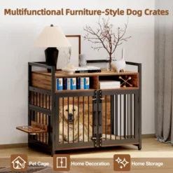 Indoor Dog Crate Furniture With Storage Shelf & Anti-Chew Design - Kennel For Small To Large Dogs 12 Indoor Dog Crate Furniture With Storage Shelf & Anti-Chew Design - Kennel For Small To Large Dogs -House Beautiful GUEST 57179088 44e1 4c5f a28b c3ca9dfac5c0