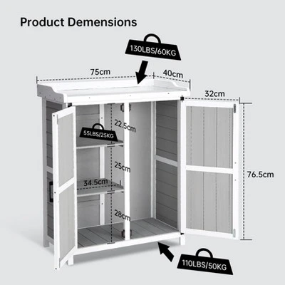 Outdoor Cabinet With Metal Tabletop Garden Potting Bench Table 9 Outdoor Cabinet With Metal Tabletop Garden Potting Bench Table - Image 7