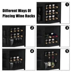 Wine Bar Rack Cabinet With Detachable Wine Rack, Coffee Barwith Glass Holder, Small Sideboard And Buffet Cabinet With Mesh Door -House Beautiful GUEST 59e7dcb7 b1d8 453d 8292 11b490404068