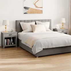 Farmhouse Nightstand, Night Stand Bedside Table With Drawer And Storage Shelf, Rustic End Side Table For Bedroom, Living Room -House Beautiful GUEST 5a289f8b f39f 4291 8352 c92eca2a069b