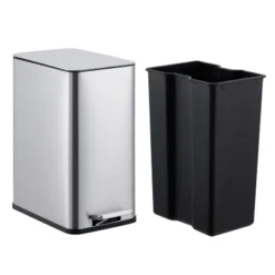 Slim Stainless Steel Step Trash Can, Soft Close Lid, Removable Inner Bucket, Narrow Garbage Bin For Bathroom, Kitchen, Office 17 Slim Stainless Steel Step Trash Can, Soft Close Lid, Removable Inner Bucket, Narrow Garbage Bin For Bathroom, Kitchen, Office -House Beautiful GUEST 5a2956ca 117d 4dc9 817f 9b1f0c9fc8fd