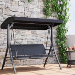 Outdoor Porch Swing Chair With Adjustable Canopy For Adults 3 Seat Glider Bench With Thickened Cushions, Durable Frame, Weather-Resistant Fabric -House Beautiful GUEST 5a476773 f81e 4dd1 877a f13f065ec2d7