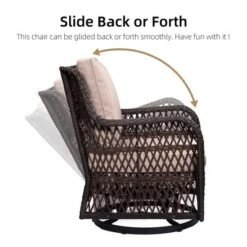 Outdoor Wicker Bistro Set With 2 Swivel Rocking Chairs And Glass Table, Patio Furniture For Deck, Balcony, Garden -House Beautiful GUEST 5a49a097 2412 46b5 b81b 130195a057c9