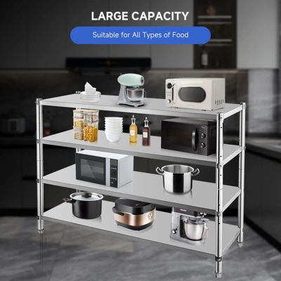 Stainless Steel Shelving Adjustable Shelf Storage Unit Stainless Steel Heavy Duty Shelving 4 Stainless Steel Shelving Adjustable Shelf Storage Unit Stainless Steel Heavy Duty Shelving - Image 2