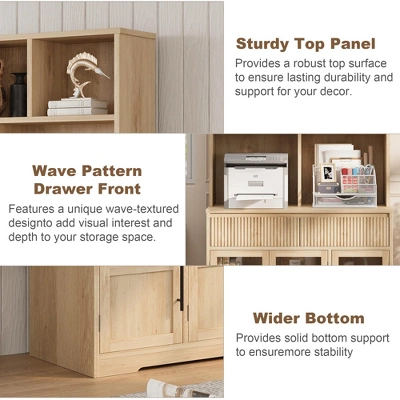 60'' Kitchen Pantry Cabinet, Tall Kitchen Cabinet Pantry Cabinet With Glass Doors, Kitchen Cabinet 6 60'' Kitchen Pantry Cabinet, Tall Kitchen Cabinet Pantry Cabinet With Glass Doors, Kitchen Cabinet - Image 4