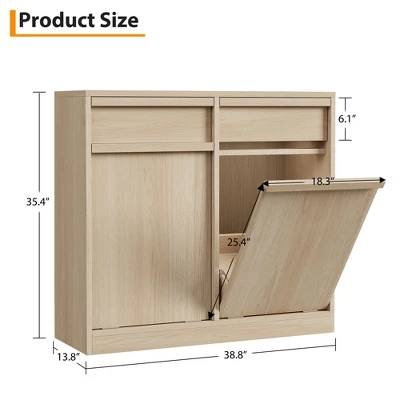 20 Gallon Double Tilt Out Trash Cabinet, Modern Hidden Freestanding Garbage Can & Laundry Hamper Pet Proof Cabinet 3 20 Gallon Double Tilt Out Trash Cabinet, Modern Hidden Freestanding Garbage Can & Laundry Hamper Pet Proof Cabinet