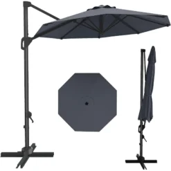10FT Cantilever Patio Umbrella With Cross Base 360° Rotation Market Outdoor Umbrella For Patio -House Beautiful GUEST 5b044c7c c55e 4292 9092 4974ac42845e